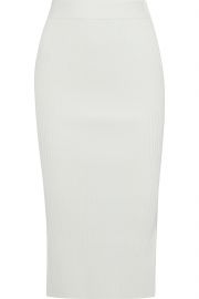 Herve Leger Ribbed-knit midi skirt at The Outnet