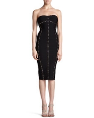 Herve Leger Studded Strapless Dress at Neiman Marcus