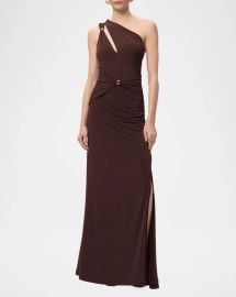 Herve Leger The Aurora Asymmetric Jersey Gown at Neiman Marcus