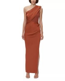 Herveacute Leacuteger Ruched Woven Combo Sleeveless Gown Bloomingdales at Bloomingdales