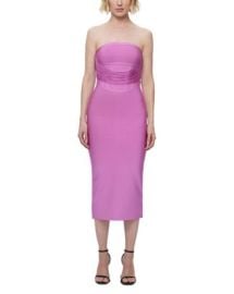 Herveacute Leacuteger The Isabella Strapless Draped Midi Dress Bloomingdales at Bloomingdales