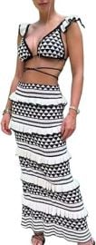Hesaco Crochet Dresses for Women - Crochet Knit 2 Piece Skirt Set Bodycon Dress Maxi Dress Swimsuit Cover Up Beach Sets at Womens Clothing store at Amazon