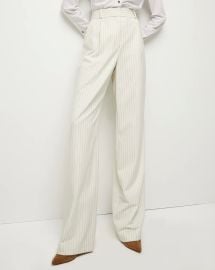 Heyser High-Waist Pinstripe Wide-Leg Pant at Veronica Beard