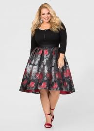 Hi-Lo Winter Floral Skirt by Ashley Stewart at Ashley Stewart