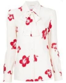 Hibiscus Floral Print Shirt by Saint Laurent at Farfetch