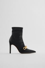 High Heel Ankle Boot with Chain at Zara