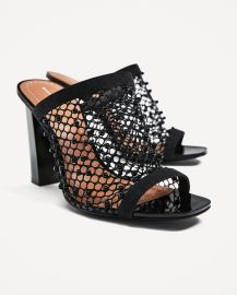 High Heel Mesh Sandals at Zara