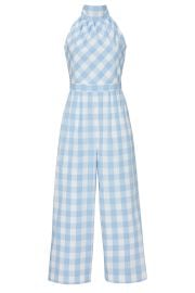 High Neck Gingham Jumpsuit at Rent the Runway