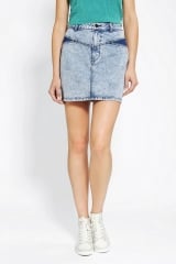 High Rise Acid Wash Denim Skirt by Silence and Noise at Urban Outfitters