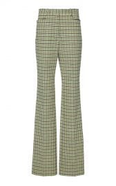 High-Rise Slim Flare Check Trousers by Victoria Beckham at Moda Operandi