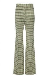 High-Rise Slim Flare Check Trousers by Victoria Beckham at Moda Operandi