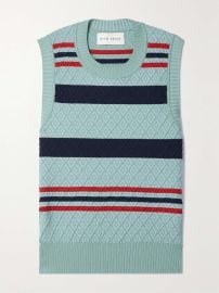 High Sport Annette cropped striped jacquard knit cotton blend vest at Net a Porter