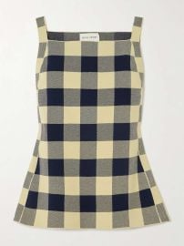 High Sport Asher Gingham Cotton Blend Knit Apron Top at Net a Porter