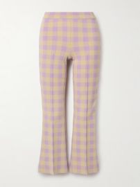 High Sport Kick Cropped Checked Flared Pants at Net a Porter
