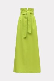 High Waist A-Line Long Skirt With Belt Lime Green Julia Allert at Julia Allert