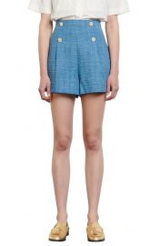 High Waist Button Tweed Shorts at Nordstrom