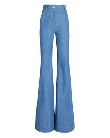 High Waist Denim Flared Pant Sergio Hudson at Sergio Hudson