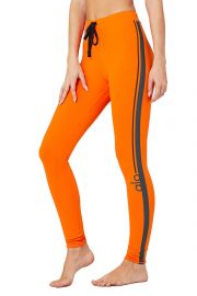 High-Waist Graphic Trinity Legging in Bright Tangerine/Anthracite at Alo Yoga