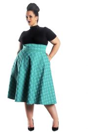 High Waist Green Swing Skirt by Jibri at Jibri