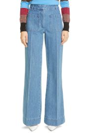 High Waist Patch Pocket Wide Leg Jeans at Nordstrom