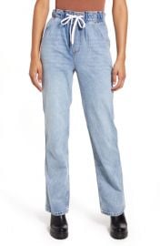 High Waist Straight Leg Drawstring Jeans at Nordstrom