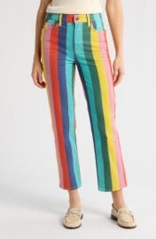 High Waist Stripe Stretch Jeans at Nordstrom