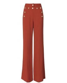 High-Waisted Button Detail Flare Pants at Intermix