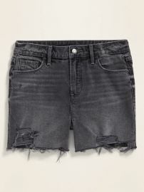 High-Waisted Distressed Gray Cut-Off Jean Shorts for Women -- 3.5-inch inseam at Old Navy