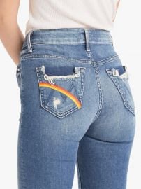 High Waisted Looker Ankle Chew Jeans in Learning to Hula at Mother