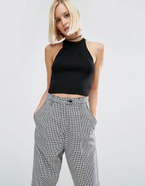 High Waisted Peg Pants in Gingham Check by ASOS at ASOS