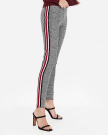 High Waisted Plaid Side Stripe Leggings at Express