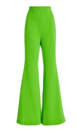 High-Waisted Wool Crepe Flare Pants By Sergio Hudson at Moda Operandi