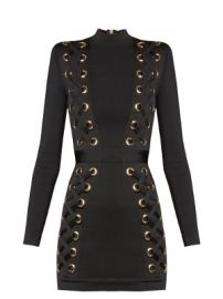 High-neck lace-up mini dress at Matches