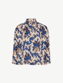 High-neck printed silk blouse by Sandro at Selfridges