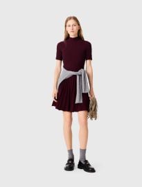 High-neck short skater dress at Maje