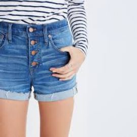 High-rise Denim Boyshorts Button-through Edition at Madewell