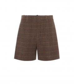 High-rise checked wool shorts at Mytheresa