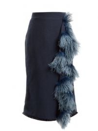 High-rise feather-embellished midi skirt at Matches