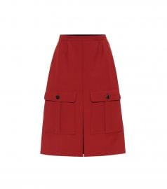 High-rise wool-cr  pe skirt at Mytheresa