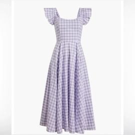 Hill House Home The Daphne Dress in Lilac Check at Hill House Home