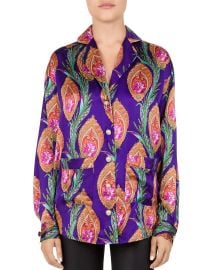 Hindu Flower Print Silk Shirt at The Kooples