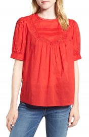 Hinge Lace Trim Cotton Top   Nordstrom at Nordstrom