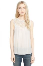 Hinge Lace Yoke Tank in white at Nordstrom