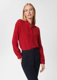 Hobbs Gracie Silk Frill Blouse at Hobbs