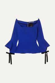 Holden off-the-shoulder crepe peplum top at Net A Porter