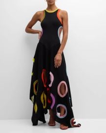 Hole Punch Multicolor Knit Maxi Dress by Christopher John Rogers at Neiman Marcus