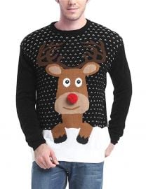 Holiday Reindeer Snowman Santa Snowflakes Sweater at Amazon