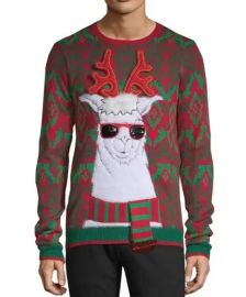 Holiday Time Llama with Scarf and Sunglasses Ugly Christmas Sweater at Walmart