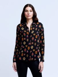 Holly Blouse in Black Multi Jewel  at L'Agence