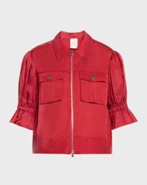 Holly Short-Sleeve Sateen Jacket at Neiman Marcus